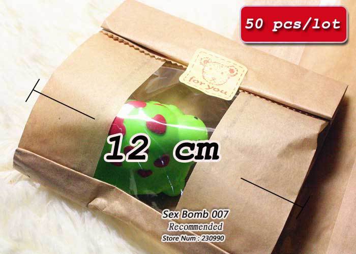 도매 50 개/개 저렴한 미니 크래프트 투명 포장 가방 선물 팩 갈색 종이 가방 미니 쿠키 가방 12x21 cm 무료 배송